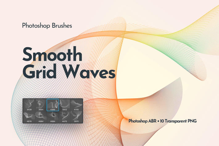 Flowing Network Waves Photoshop Brushes