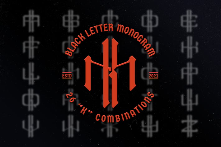 K Black Letter Monogram Logo Vol.3