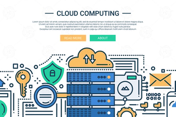Cloud Computing - line design illustration
