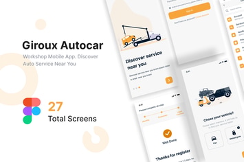 Giroux Autocar - Workshop Mobile App UI kit Figma
