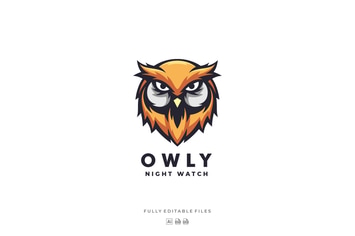Owl Head Mascot Logo