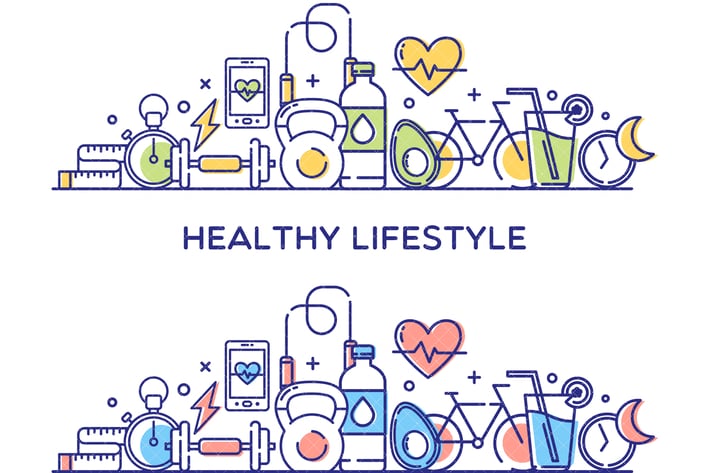 Healthy Lifestyle Vector Illustration
