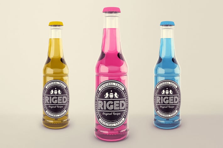 Realistic Transparent Beer Bottle Mock-Up