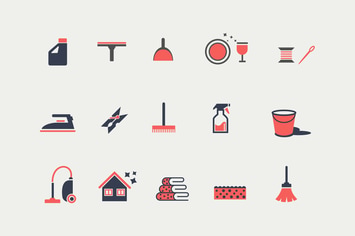 15 Housekeeping and Cleaning Icons