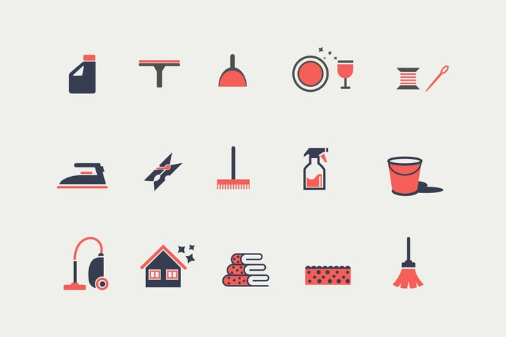 15 Housekeeping and Cleaning Icons