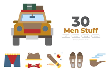 30 Men Stuff Icons - FLAT