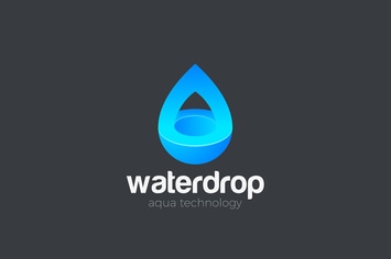 Water droplet Logo Aqua Liquid Oil design