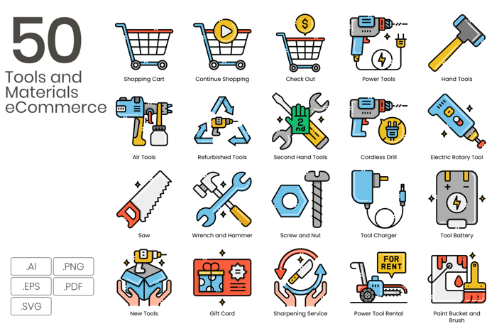 Tools and Materials eCommerce Icons