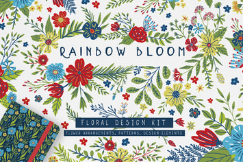 Rainbow Bloom Floral Design Kit