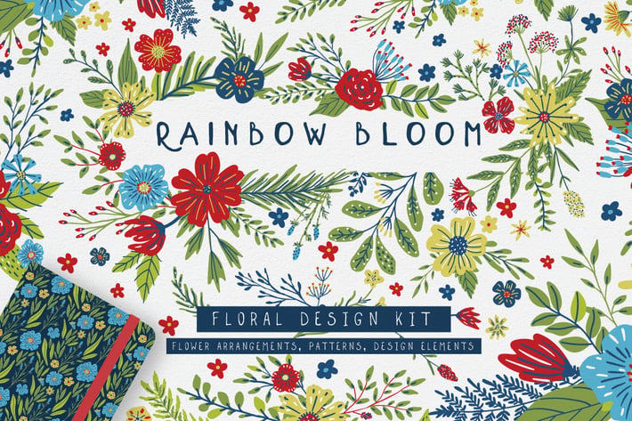 Rainbow Bloom Floral Design Kit