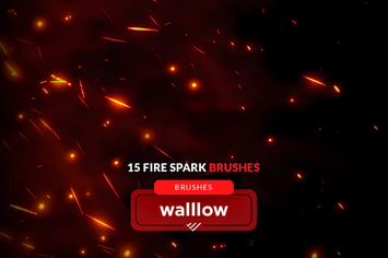 15 Fire spark photoshop digital brushes 