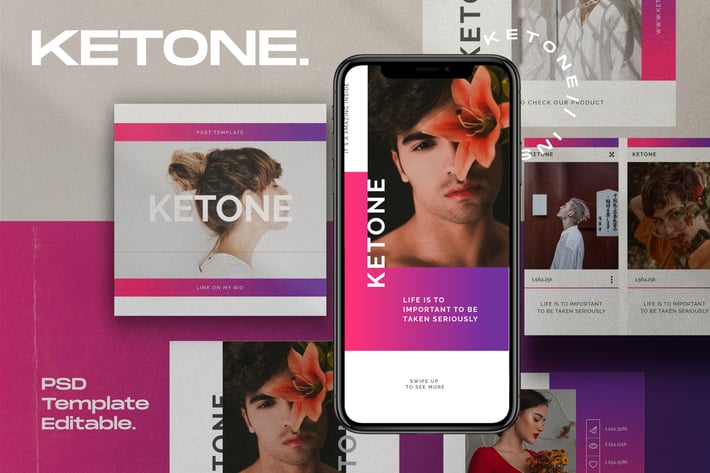 Ketone Pack 2 - Instagram Post + Stories