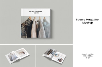 Square Magazine Mockup 