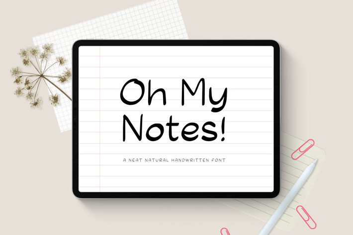 Oh My Notes - Note Taking Handwritten Font