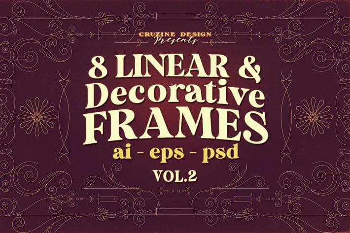 8 Decorative & Linear Frames - Vol.2