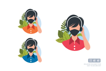 Pandemic People - Avatar Ilustration Template