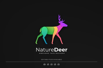 Deer Gradient Colorful Logo