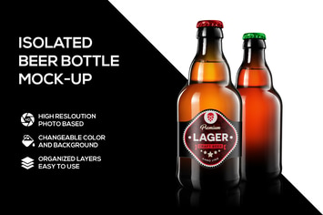 Beer bottle mockup