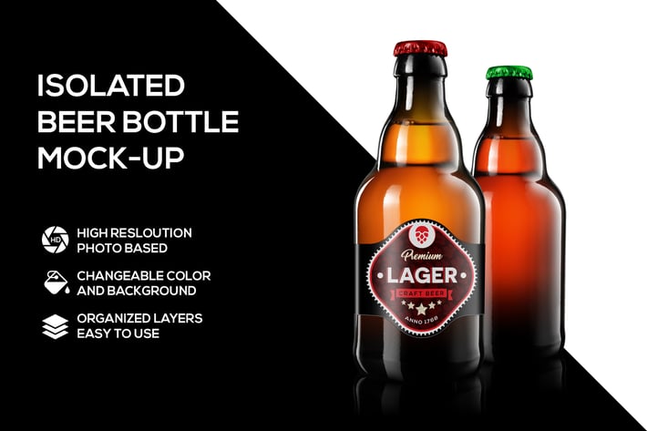 Beer bottle mockup