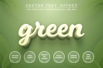 Green leaf - editable text effect,  font style