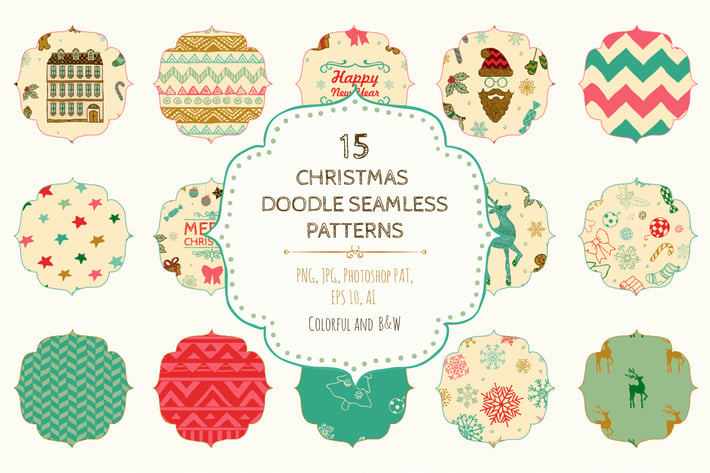 15 Christmas Seamless Patterns