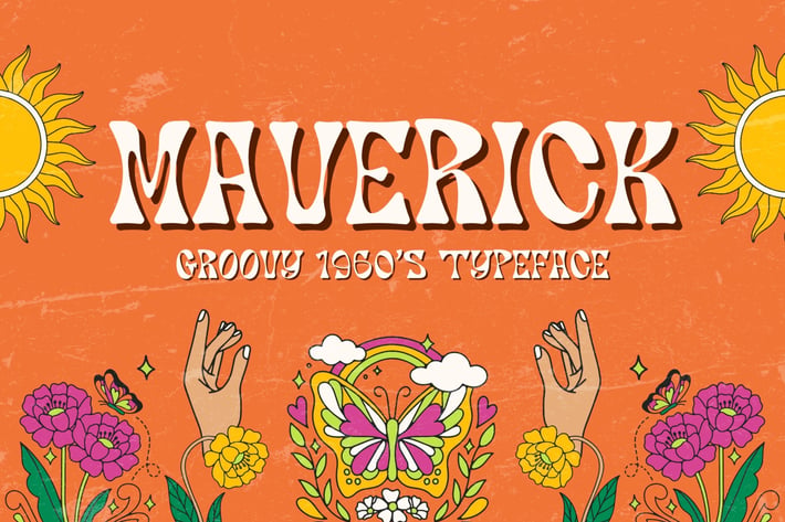 Maverick - Groovy 1960's Inspired Typeface