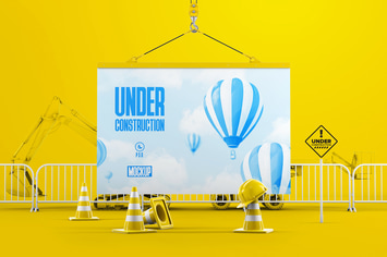 Under Construction Board Mockup