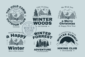 Winter Scene Creator Monochrome Badges