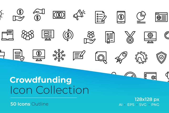 Crowdfunding Outline Icon
