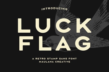Luck Flag Retro Stamp Sans Font