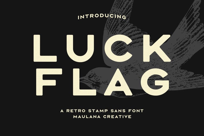 Luck Flag Retro Stamp Sans Font
