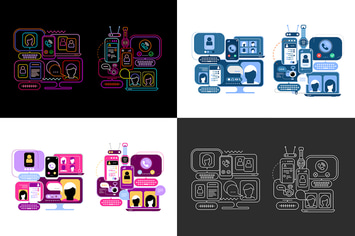 10 options of an Online Chatting Vector Design