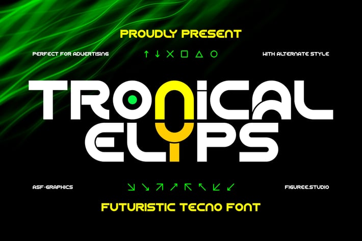 Tronical Elyps - Futuristic Tecno Font
