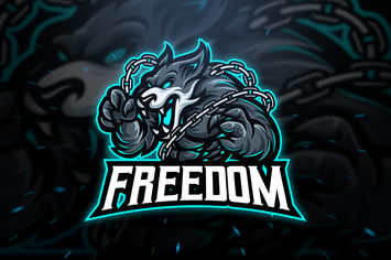 Freedom Wolf Sport and Esport Logo Template