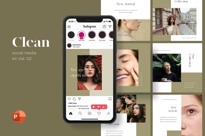 Clean Social Media Kit Vol.02 - PowerPoint