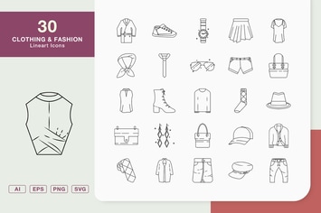 Clothing Fashion Lineart Icons
