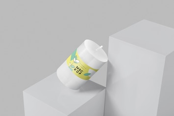 Small Round Candle Label Mockups