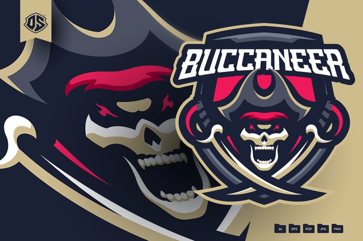 Buccaneer Mascot Logo Template