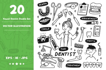 Kawaii Dentist Doodle Set