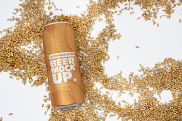 16oz Malt Beer Can Mockup Vol.2