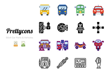 Prettycons - 200 Car Parts & Vehicles Icons Vol.1