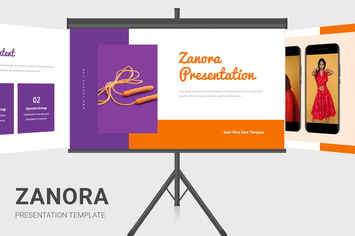Zanora - Orange  & Purple Pitch Deck Powerpoint