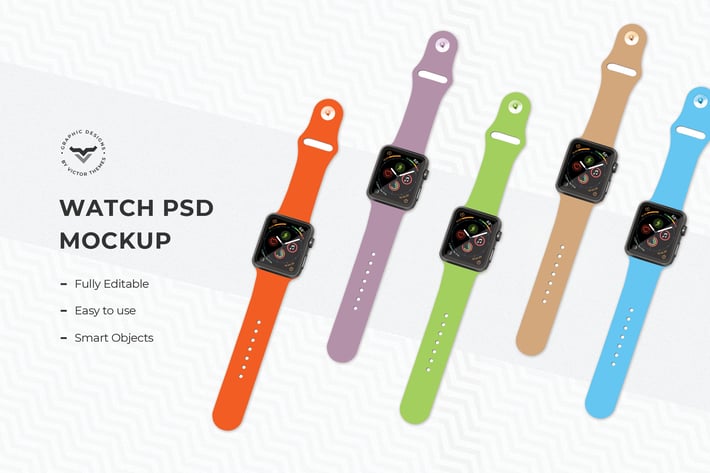 Multi Color Smart Watch Mockups