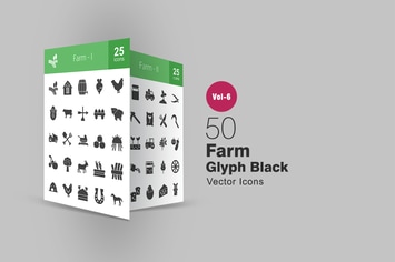 50 Farm Glyph Icons