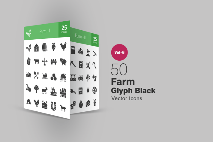 50 Farm Glyph Icons