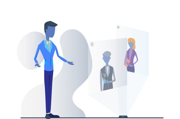 AR Technology Video Meeting Illustration