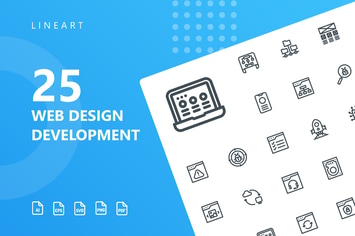 Web Design Development Line Icons 