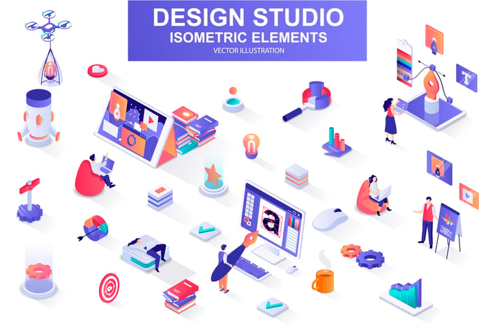 Design Studio Isometric Design Elements