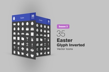 35 Easter Glyph Inverted Icons Season III