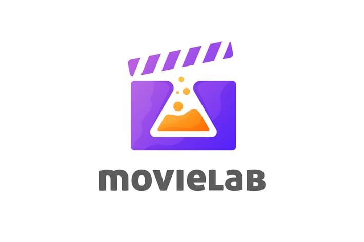 Negative Space Lab Flask and Clapper Board Logo